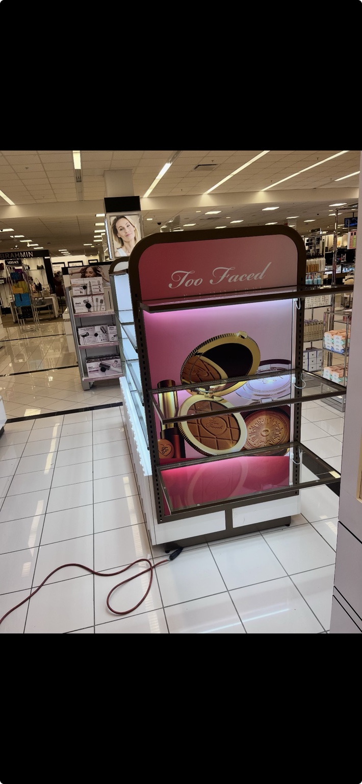 Completed branded retail display fixture